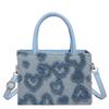 Large capacity portable travel sweet cute girl love makeup tote bag women's plush shoulder messenger bag