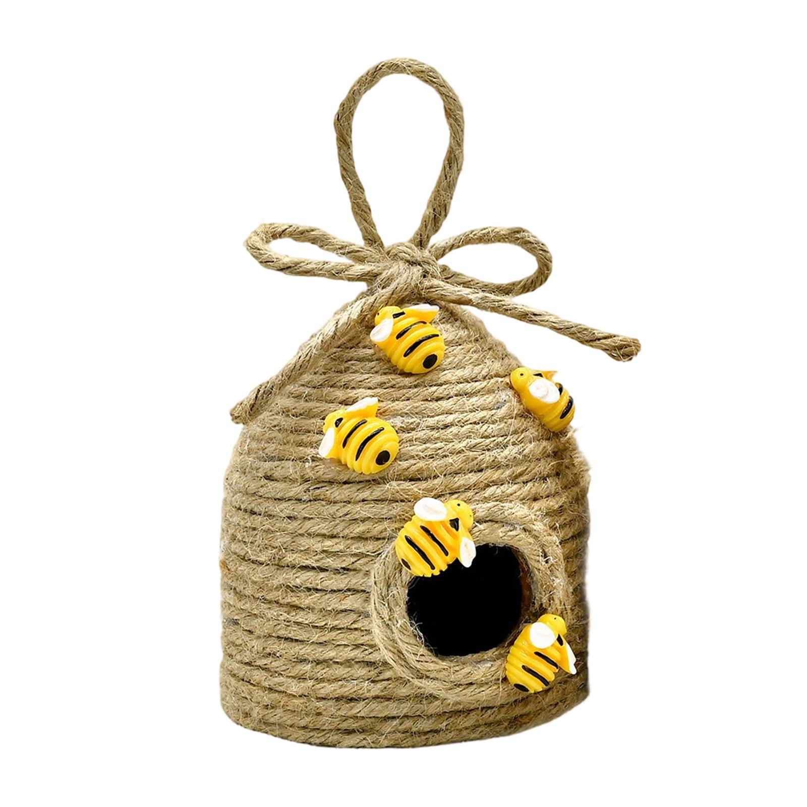 Bee Festival Honeycomb Hemp Rope Weaving Creative Pendant one size коричневый