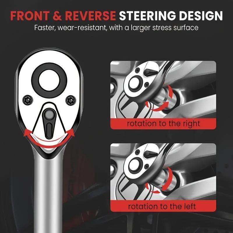 1/4" 3/8" 1/2"inch Ratchet Wrench 24 Teeth Extending Telescopic Ratchet Socket Wrench Tool Plate Ratchet Handle Wrench Tools