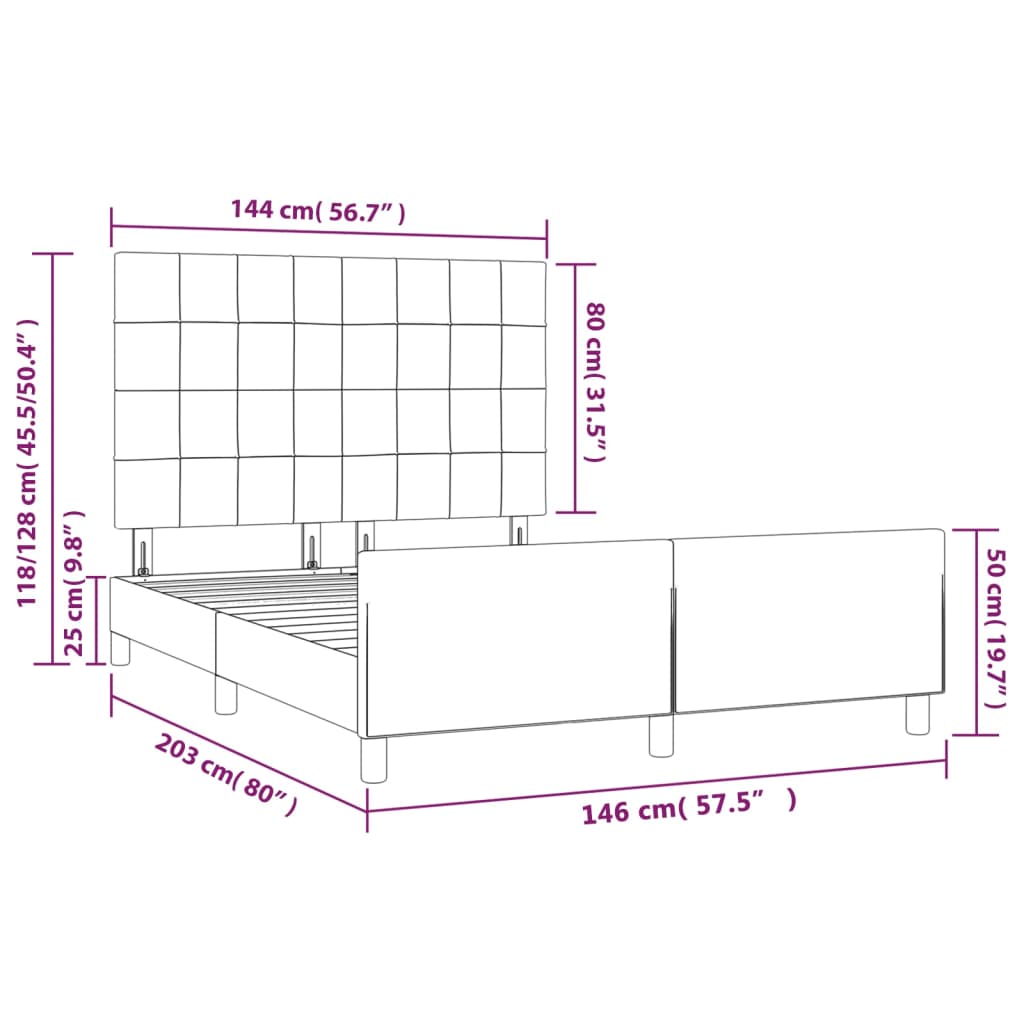 Pink Bed Frame with Headboard 140 x 200 cm Velvet