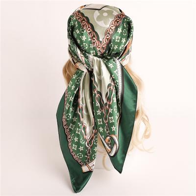 90 * 90cm New Silk Scarf Women'S Spring And Summer Decorative Scarf Sunscreen Travel Shawl Autumn And Winter Scarf Thin Edition