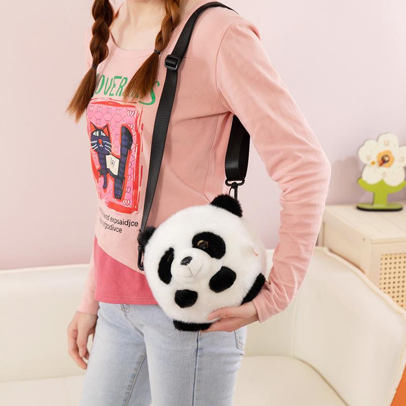 Cartoon Ball Panda Plush Toy Zoo Scenic Souvenir Tiger Crossbody Bag Children Koala