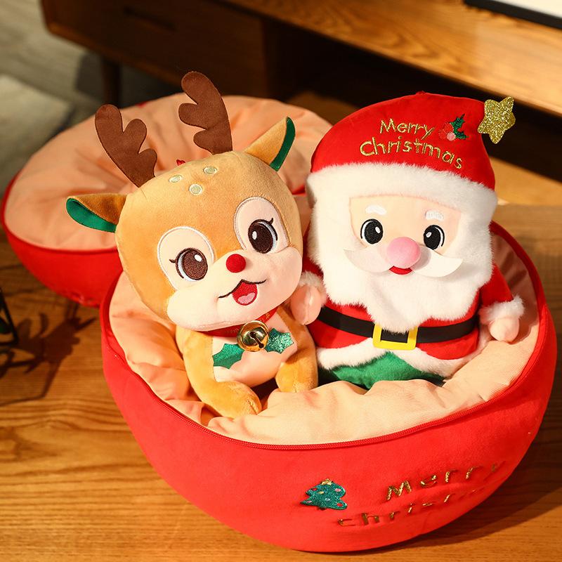 Creative Christmas Gift Stuffed Reindeer Doll Apple Plush Toy Christmas Tree Doll Creative Xmas Present Home Decor Decorative
