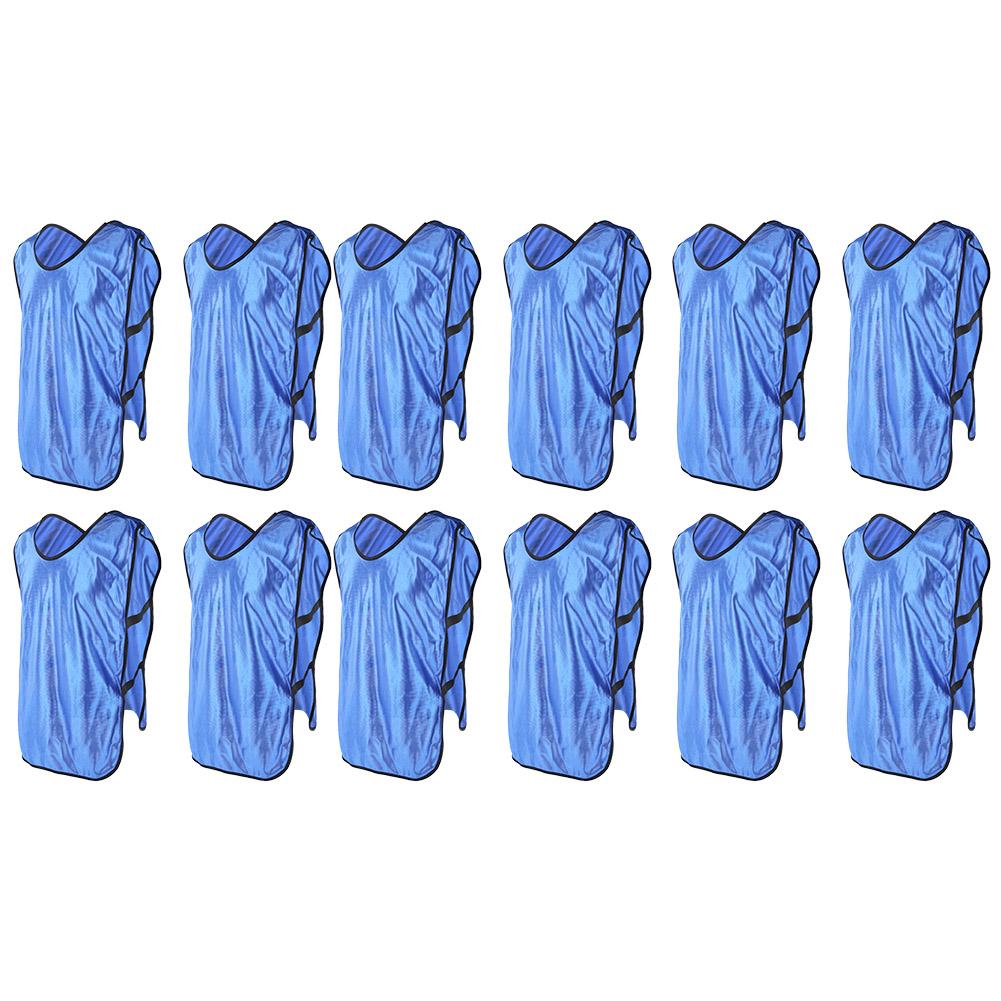 12 pcs Gilet d'entraînement adulte Doux pour la peau Débardeurs d'entraînement d'équipe Taille unique pour Football Basket-ball Sports