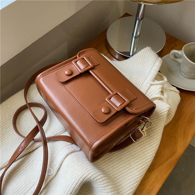 Vintage Cambridge Bag Women's Satchels Flap Handbag Simple Square Casual Shoulder Crossbody Storage Small Bags