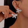 Elegant Gold-Plated Zircon Butterfly Stud Earrings - Sterling Silver for Women