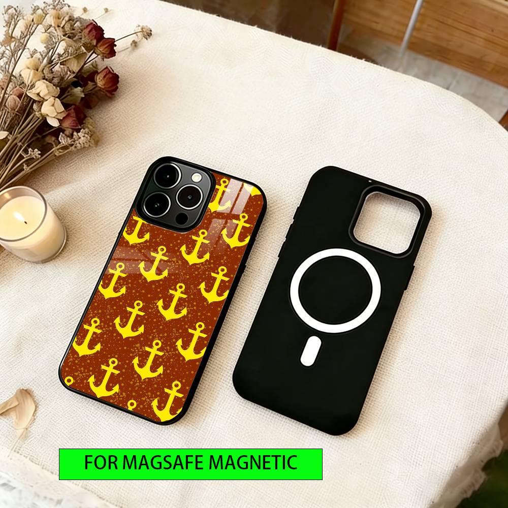

Marine Anchor Phone Case For iPhone17,16,15,14,13,12,11 Plus,Pro Magnetic For Magsafe Wireless Charging iPhone12Pro
