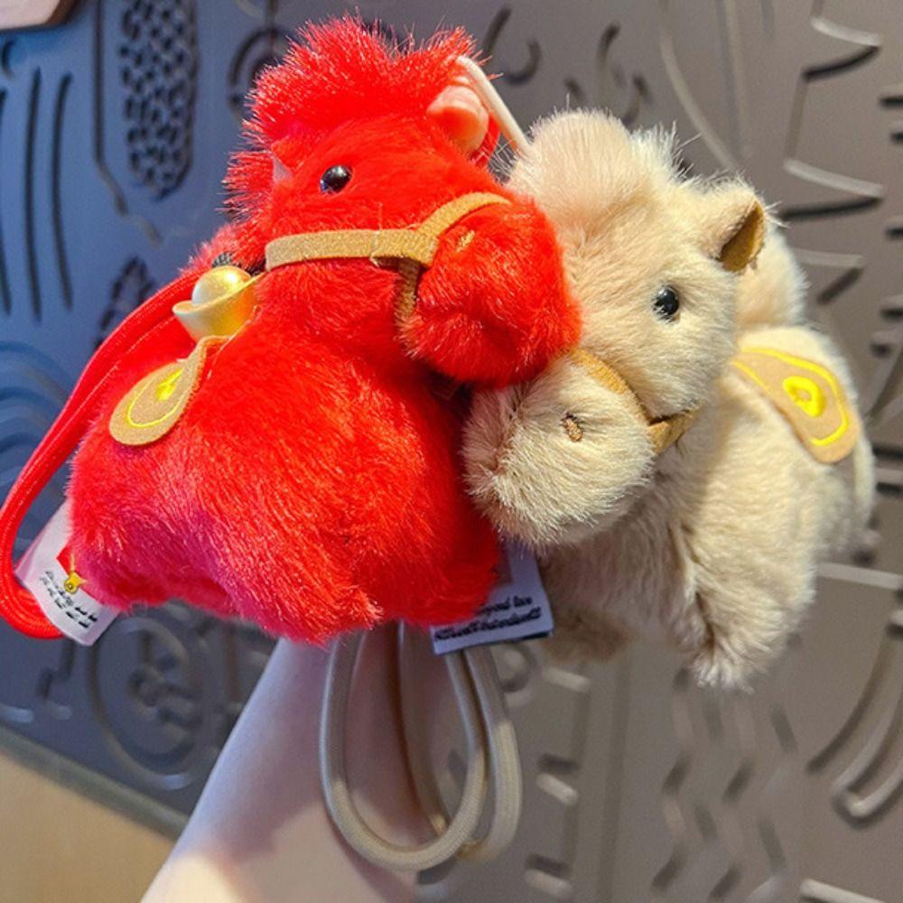 Cute Plush Horse Keychain Creative Chinese New Year Gift Yuanbao Pony Pendant  Year of Horse