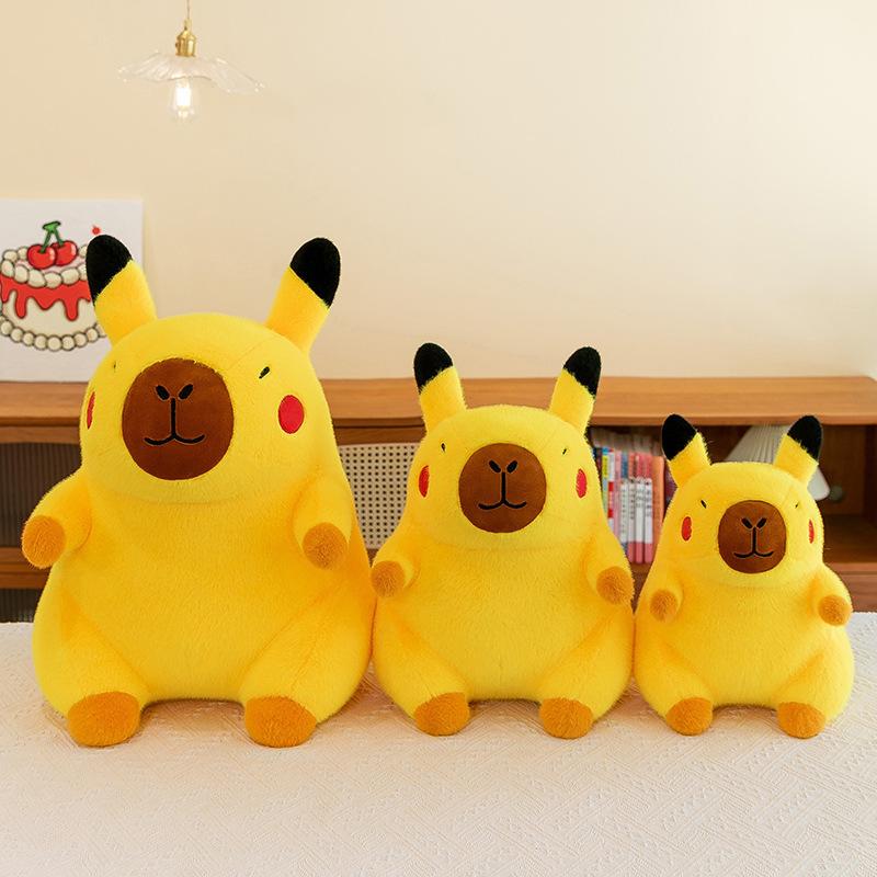 Capybara Plush Pikachu Toy Cute Cartoon Throw Pillow Cushion Doll Gift