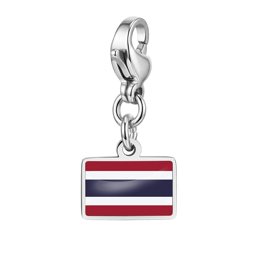 Silver Flag Pendant For Women Men DIY Making Flag Charm Bracelet Accessories Jewelry Neckalce