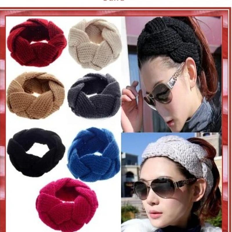 1Pc New Hot Fashion Crochet Twist Knitted Headwrap Headband Winter Warmer Hair Band 12 Colors Fashion head band Drop Free