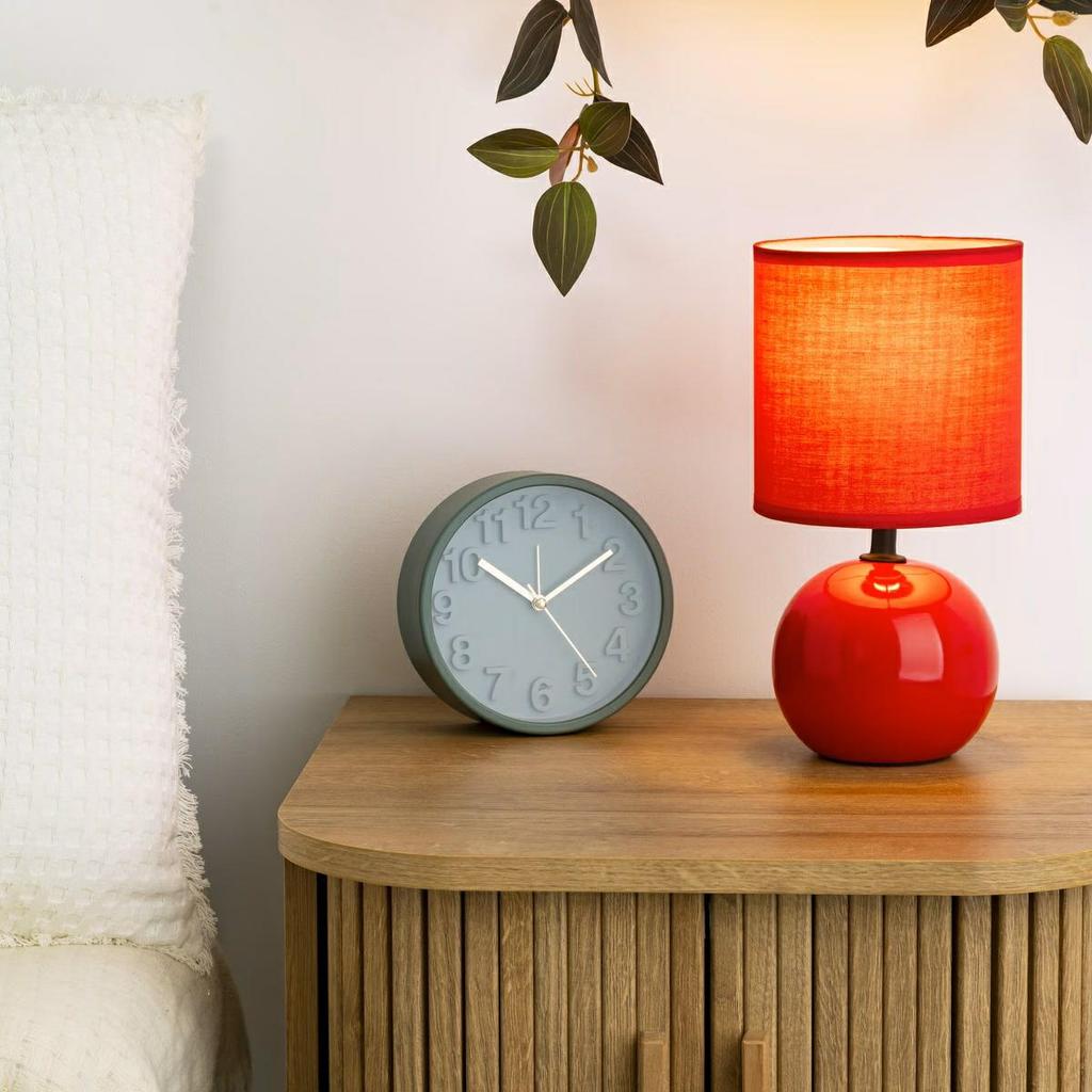 Timeo Night Lamp, Red Gloss