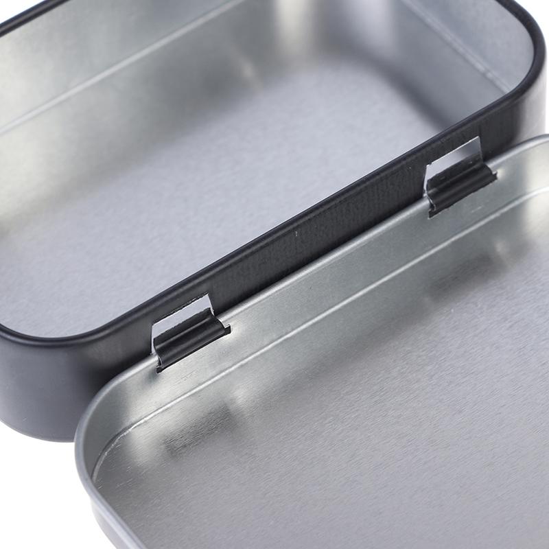Trusă de supraviețuire Tină Mică goală Metal Tin Flip Cutie de depozitare Cutie Organizator pentru chei de bomboane de bani