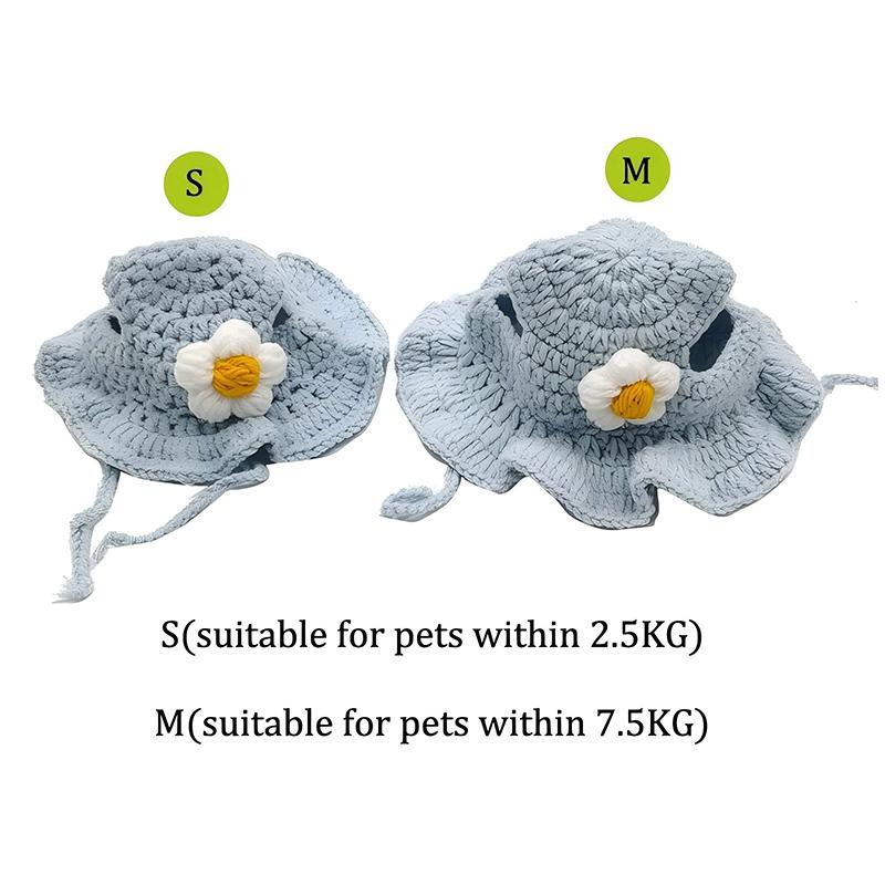 Pet Hat Hand-made Cat Hat Elastic Woven Cap Puppy Kitten Headwear Knitted Hat Party Photo Shoot Props Decoration Cat Accessorie