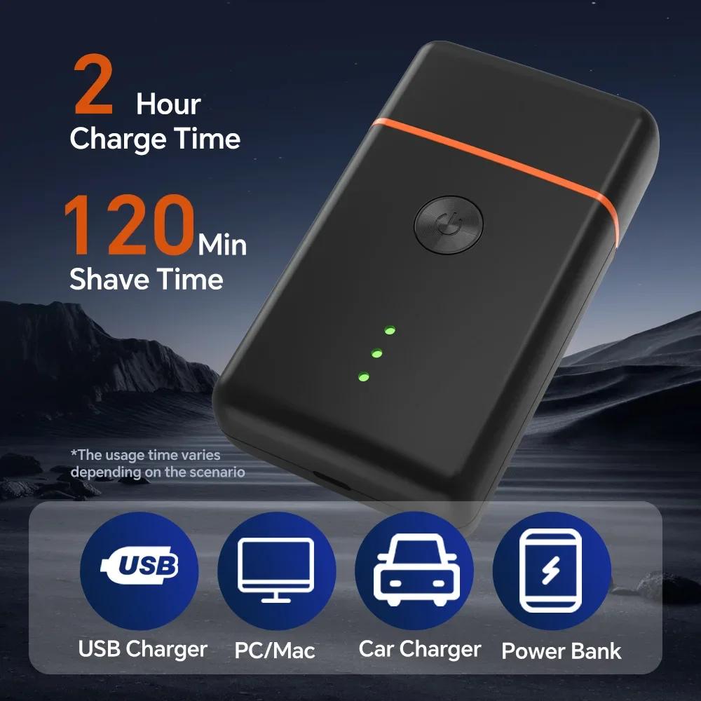 Mini Professional 3-Speed Men Shaver Hair Removal Rechargeable Haircut Machine Removable Washable Men's Trimmer Men Beard Razor