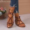 Fashion Casual Flats Sandals for Women Roman Beach Women's Shoes Summer Fashion Plus Size Open Toe Hollow Slippers Flip Flops Comfort