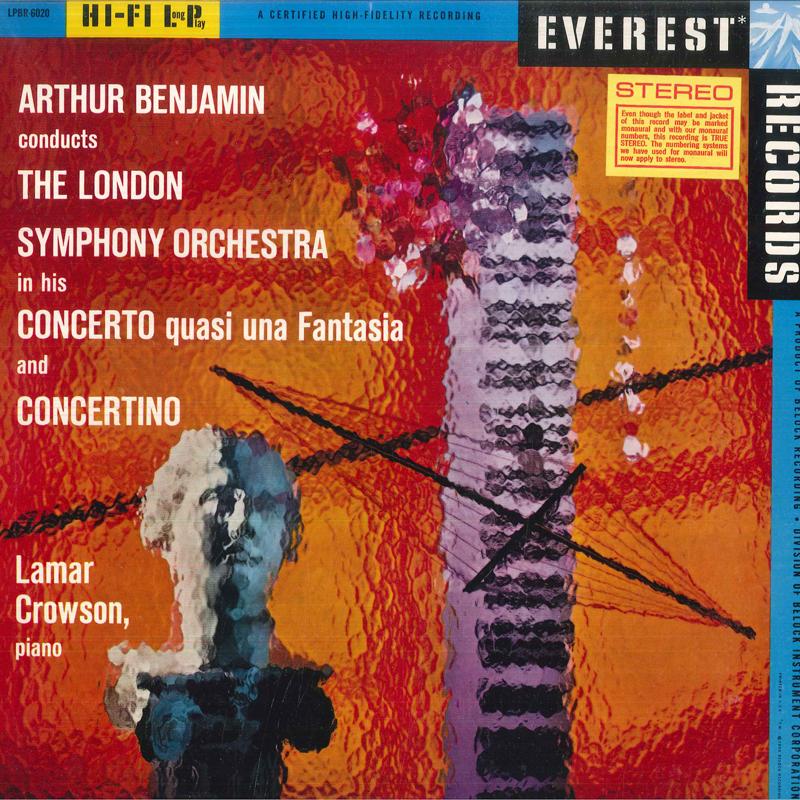 

LP Record ARTHUR BENJAMIN, LONDON SYMPHONY OR - Benjamin Concerto Quasi Una Fantasi LPBR6020 EVEREST 1959 US Classical Used