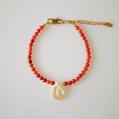 RER tiefrotes Korallenarmband