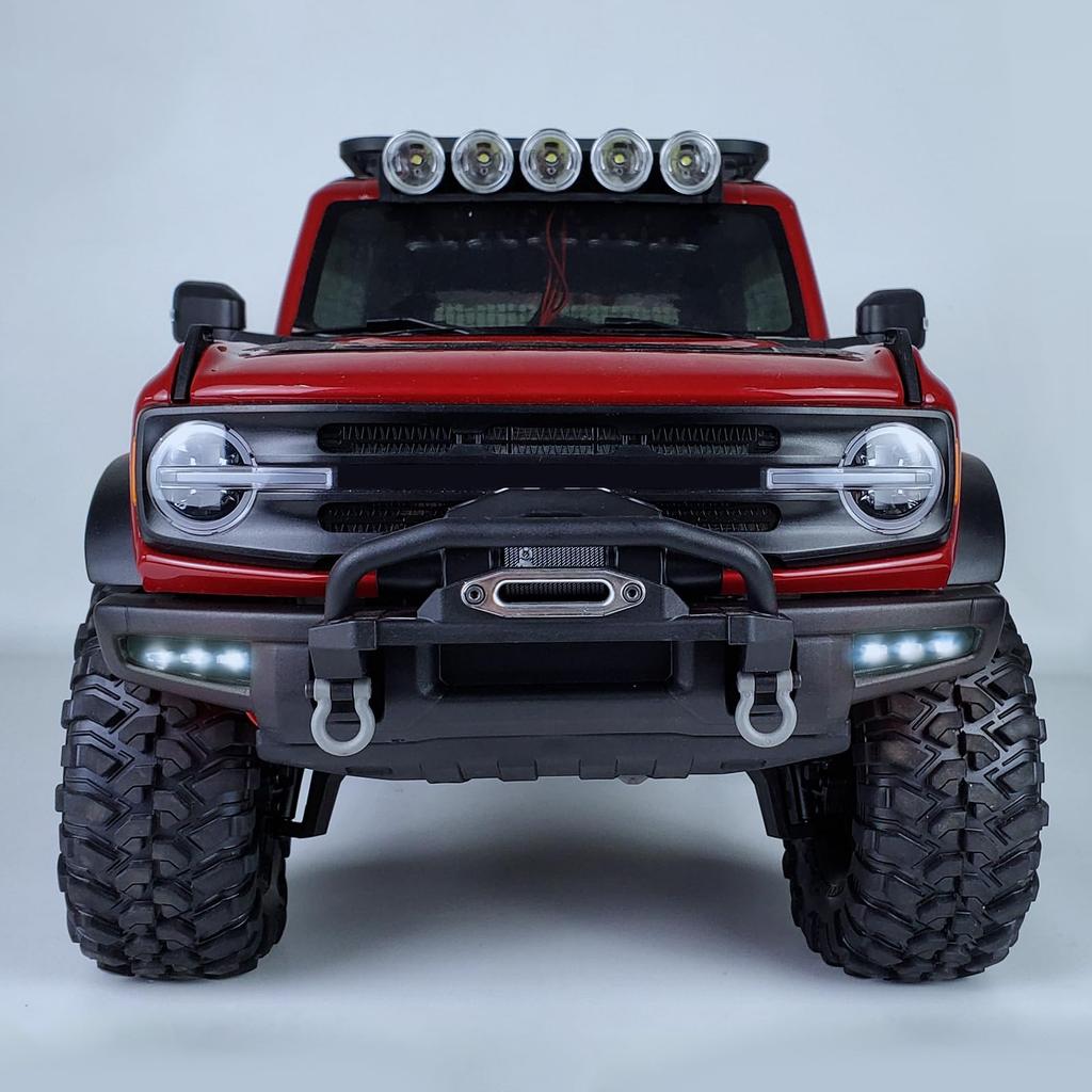 TRZX Front Bumper Side Lights RC LED Spotlights for 110 Traxxas TRX 4 Bronco RC Crawler Car