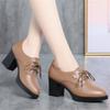 Fashion AIYUQI Women Shoes Dress Genuine Leather 2024 New Lace-up High-heel Shoes Women Spring Large Size Fashion Ladies Shoes