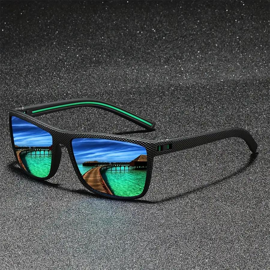 

Fashionable Sunglasses Colorful Design Black Frame Trendy Sun Glasses Outdoor Cycling Night Vision Glasses Lightweight Classic зелёный