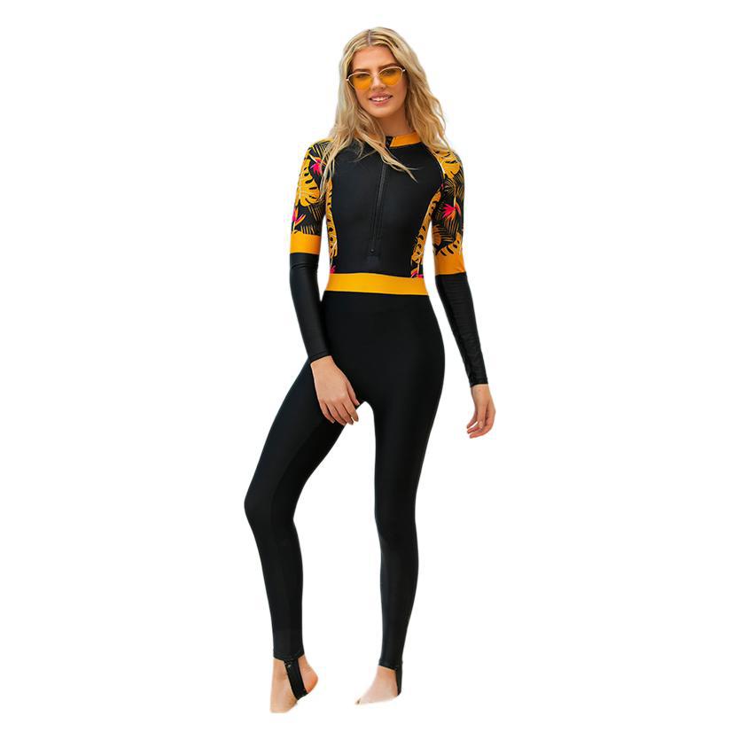 Slim-fit Trousers One-piece Swimsuit Elastic Training Tight Autumn and Winter Swimsuit