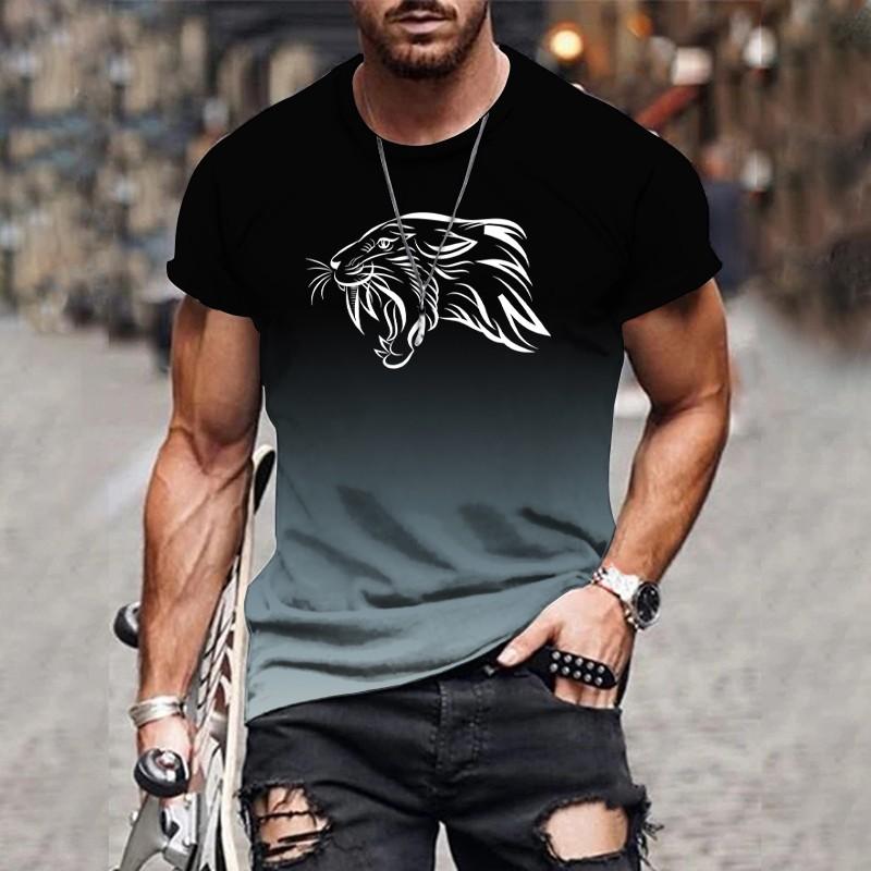 Летняя мужская футболка с рисунком животных 3D — фото 7