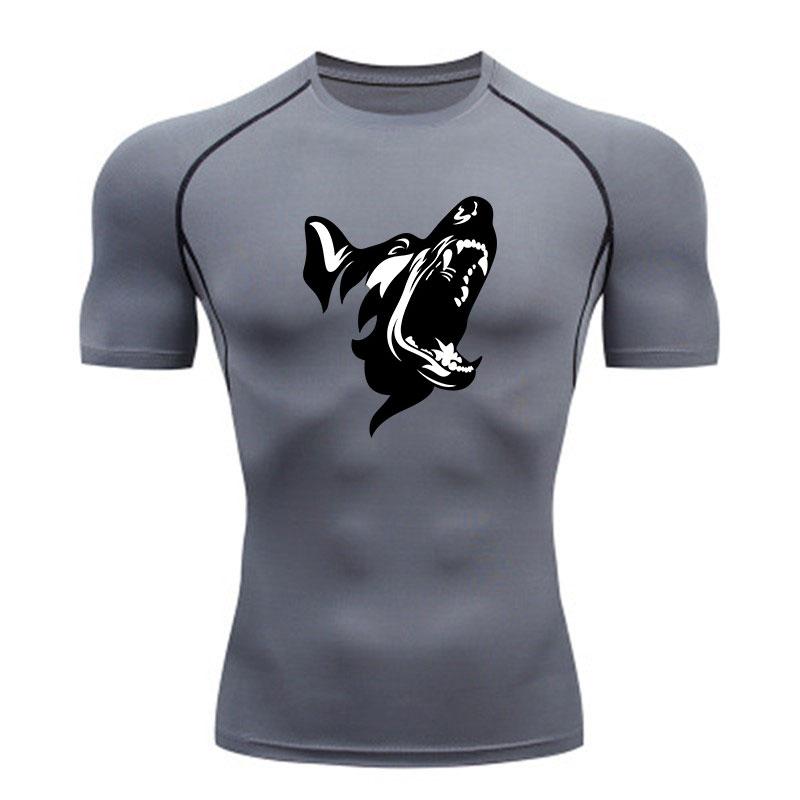 Men's Breathable Compression Athletic T-shirt, Roaring Angry