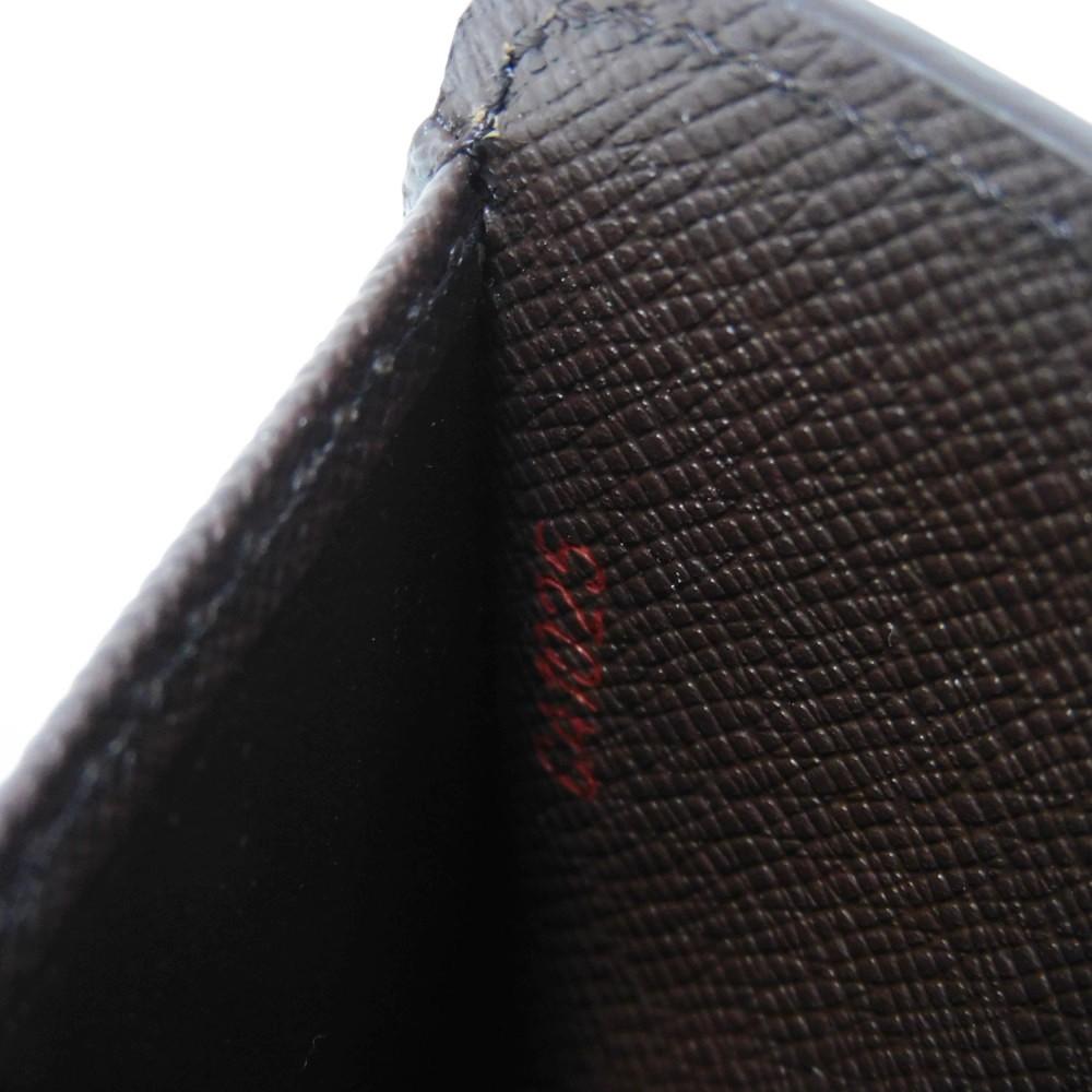 Used Damier Compact Zip Billfold Card Case with Brown Snap Button, 12564, and Coin Purse (N61668 7941 Logo) from Japan