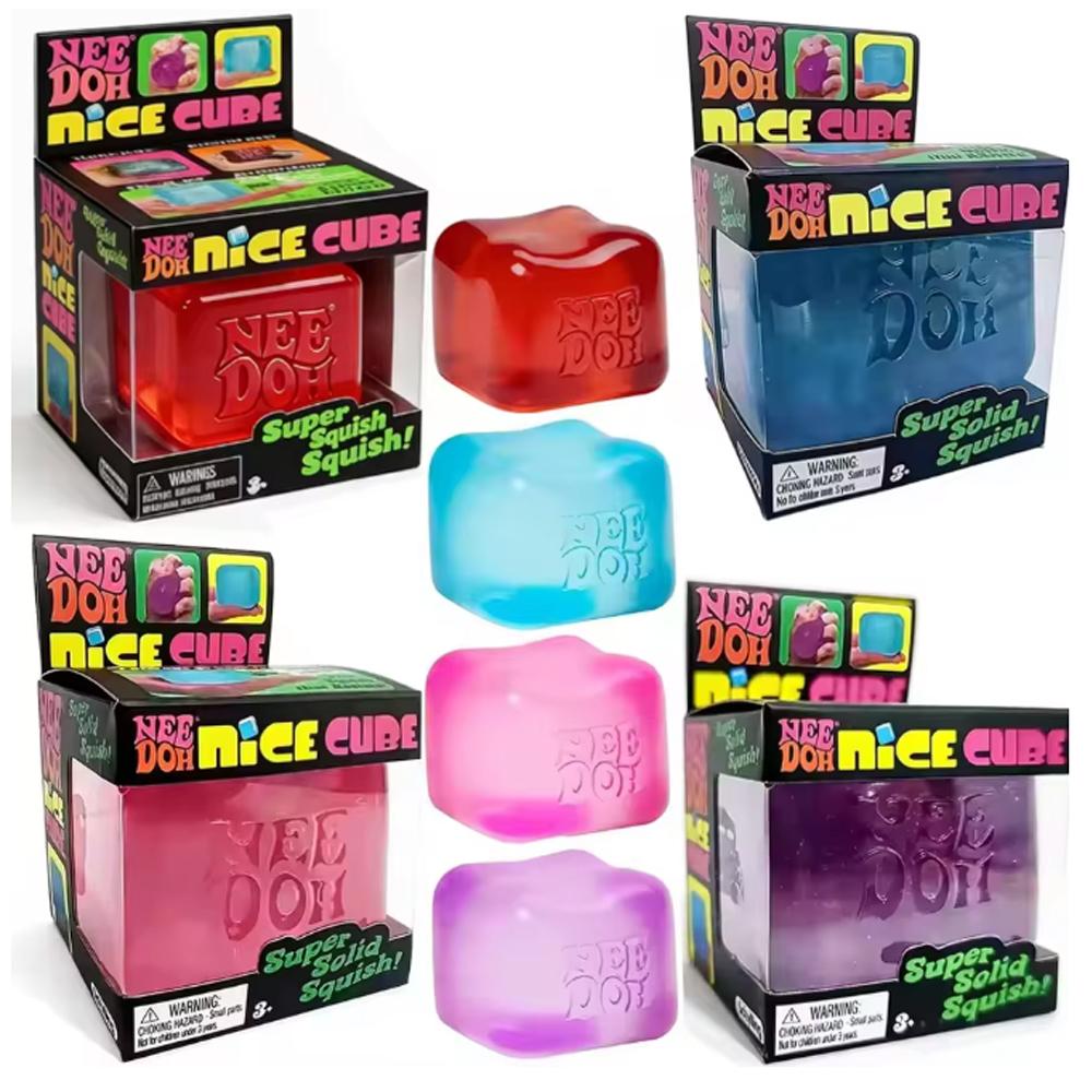 Schylling NeeDoh Nice Cube Sensory Squeeze Toy with Super Solid Squish Stress Relief Anxiety Sensory Tool Stress Reliever Toys