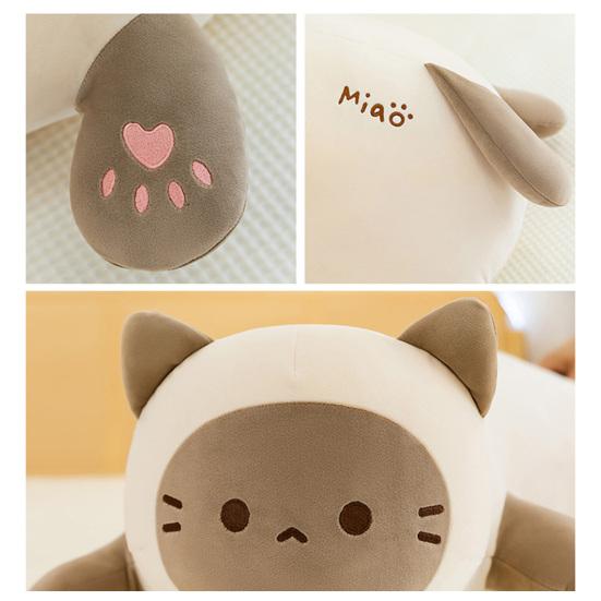 Long Cat Plush Pillow Soft Cat Hugging Pillow Cute Kitty Throw Pillow Stuffed Animal Doll