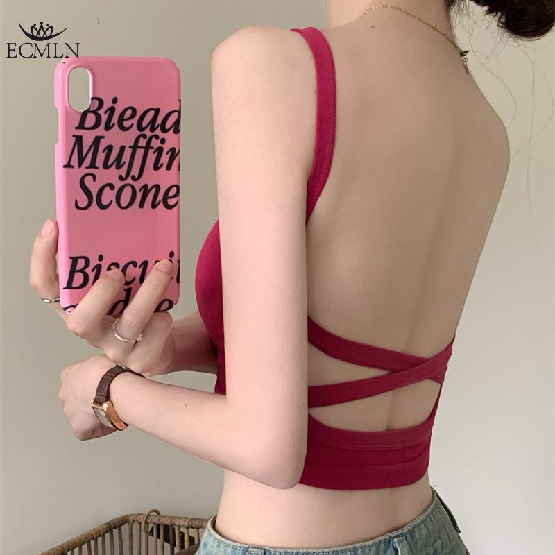 Women's Breast Pad Beautiful Back Short Camisole Summer Hot Girl Tube Top Bras