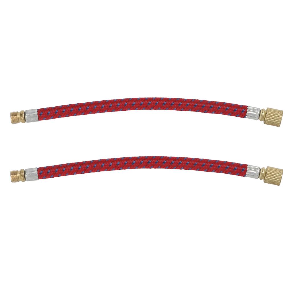 2pcs Bike Pump Extension Hose Increasing 16.6cm 6.5in Length Nylon Copper Materials Double Valve Design Inflator Tube