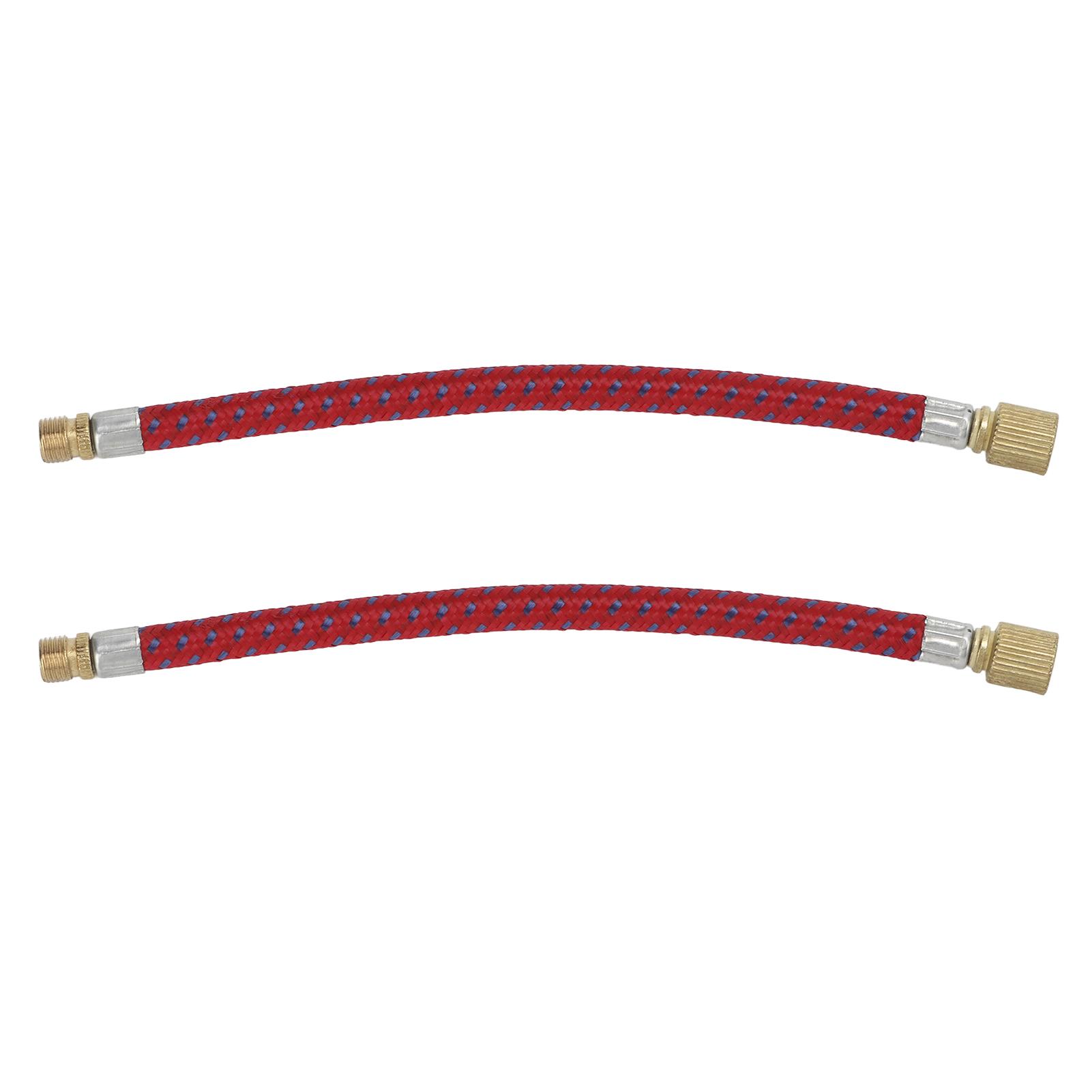 

2pcs Bike Pump Extension Hose Increasing 16.6cm 6.5in Length Nylon Copper Materials Double Valve Design Inflator Tube