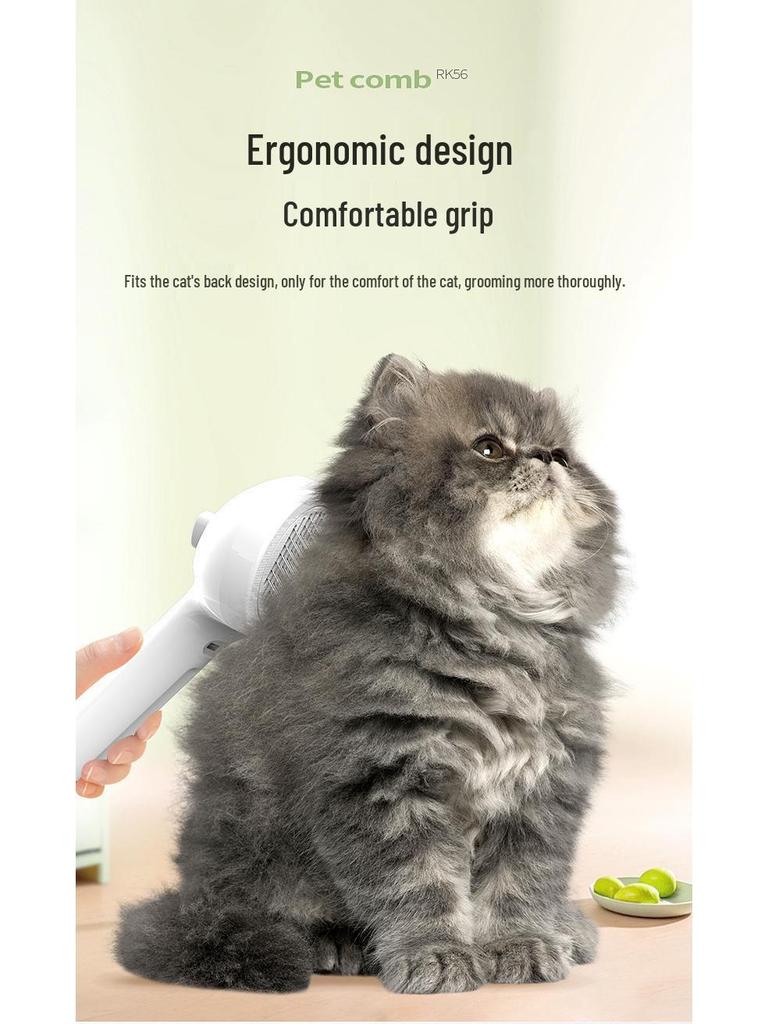 Pet Dematting Pin Comb & Massage Brush with Detangling Spray