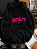 Unisex Hoodie, Casual Daily Wear, NYC Letter Print, Pullover Sweatshirt, Streetwear Style, Autumn Winter Outdoor, Black Fleece Lined with Kangaroo Poc
