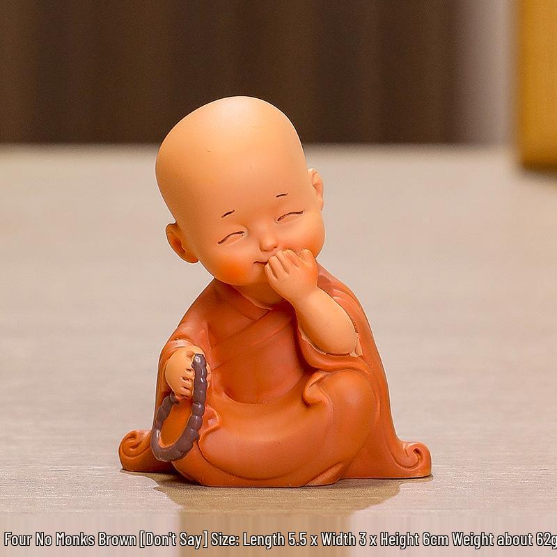 Handmade Cute Little Monk Resin Ornaments for Desktop Decoration
