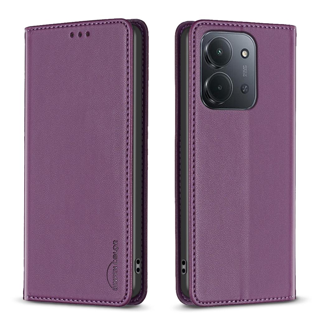 For Xiaomi Redmi 15C 4G (173mm)/Xiaomi Redmi 15C 5G Leather Case BINFEN COLOR BF18 Phone Stand Cover with Card Slots