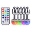 Remote Control Butt Plug LED Glow Base Anal Sex Toys For Women Men Ass Smooth Anal Plugs Metal Prostate Massager Intimate Goods