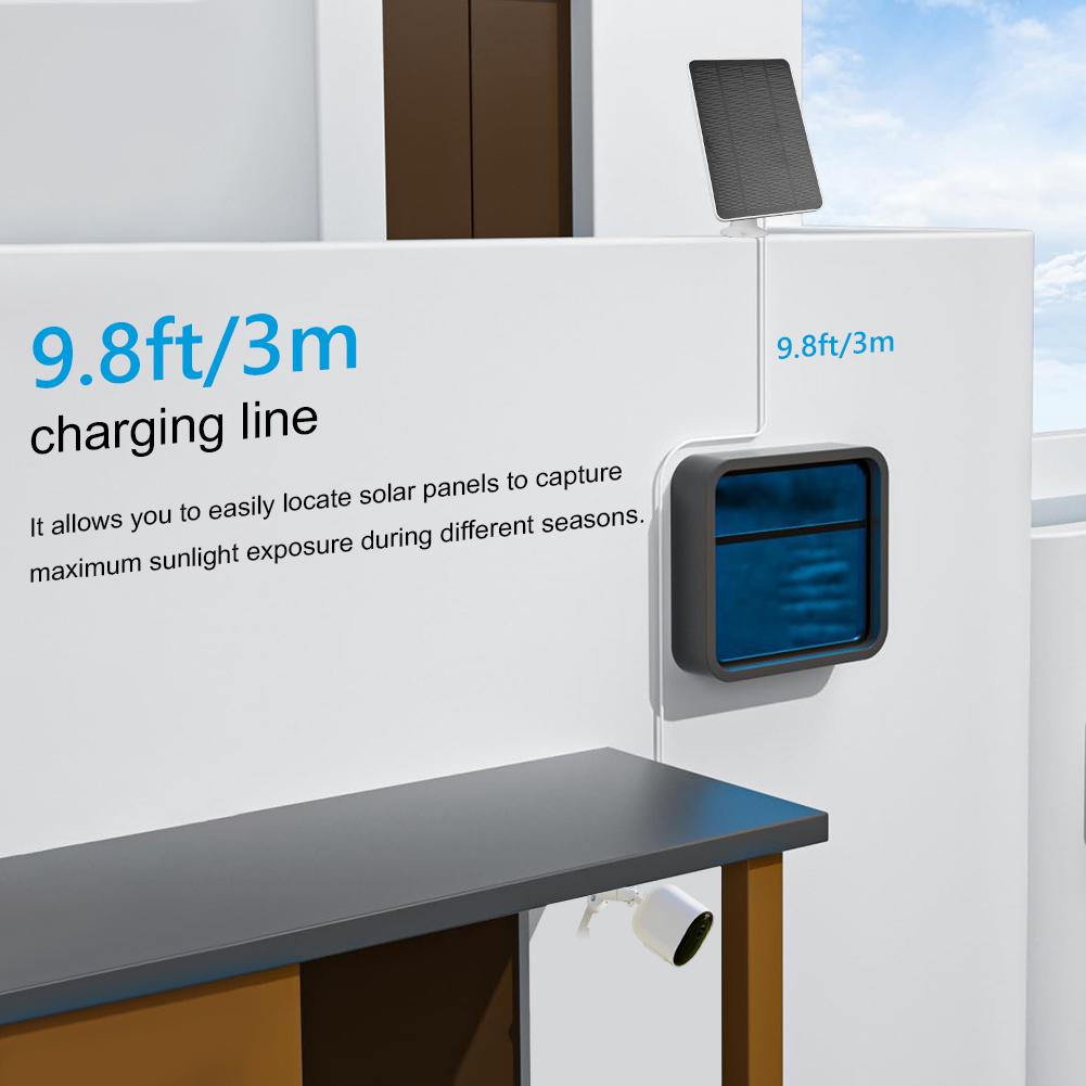 4W/6W 5V Wall Mount Solar Battery Charger Weatherproof Solar Charging Panels Kit Adjustable for Arlo Pro 5S 4 3 Security Camera