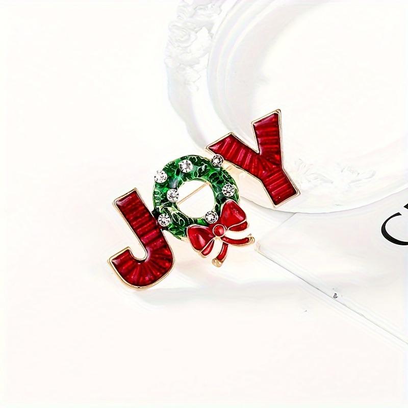 Christmas Bow Brooch, Letter J Oil Drop Corsage Accessories Suit Brooch