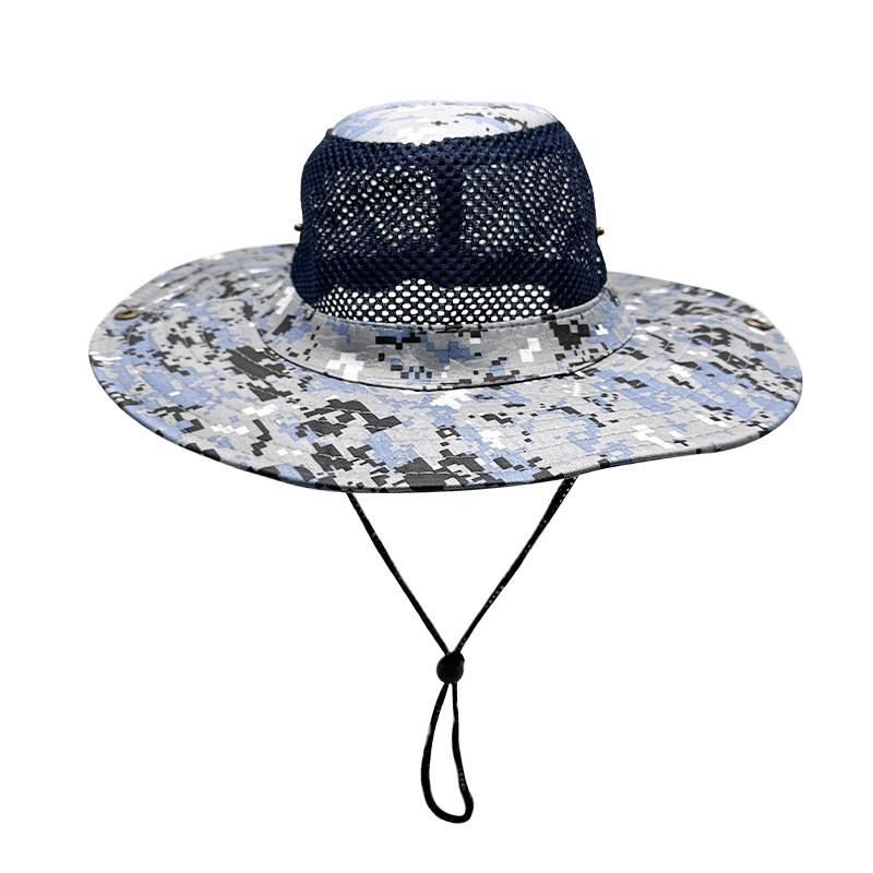 Sun Fisherman Hat Protection Large Brim Mesh Cap Outdoor Breathable