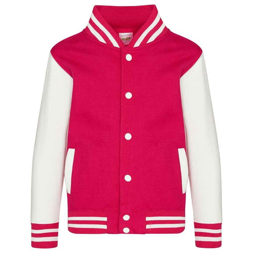 Awdis Childrens/Kids Contrast Striped Varsity Jacket