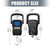 Digital Hanging Scale With LCD Readout, Handheld Weighing Tool, Metal S Hook, Wide Grip and Carry Handle for Outdoor Fishing Use, Black
