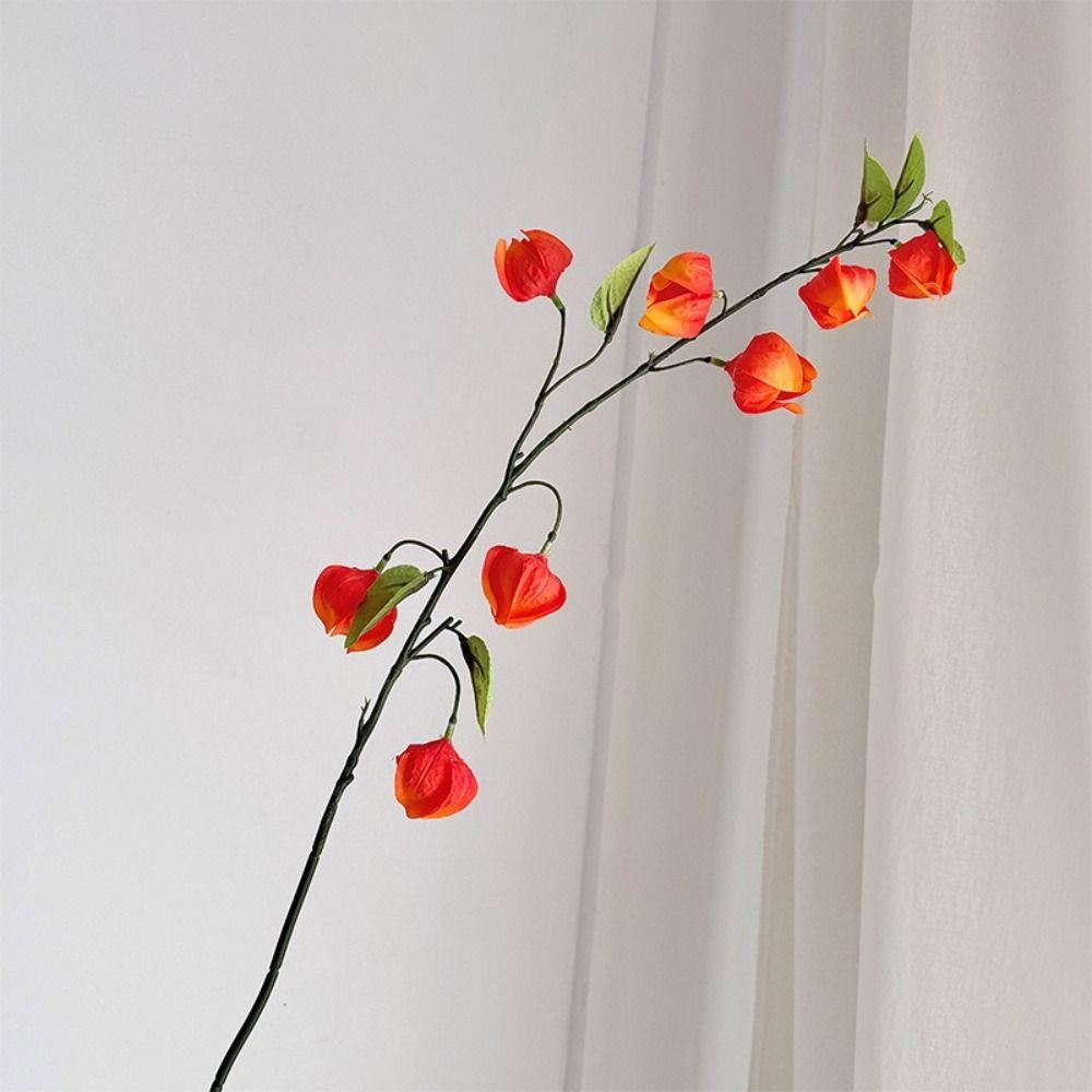 Orange Lantern Fruit Silk Cloth Sour Berry Lifelike Simulation Flower  Home Decoration