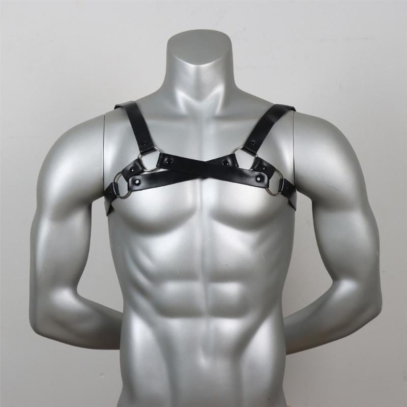 Sexy Punk Chest Harness Belt, Sex Restrain Chest Bandage Adjustable Chest Belt with Buckle Rings for Nightclub Cosplay