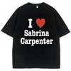 Sabrina Carpenter Vintage Style Poster Print T-shirt Unisex Women Fashion Cotton Summer Tees Oversized Harajuku Streetwear Y2k Tops