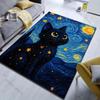 1PC Black Cat In Starry Night Carpet for Living Room Bedroom Sofa Home Decor Rus Non-slip Floor Mat Luxury Gift
