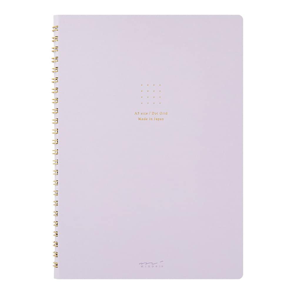 MIDORI Ring-Bound Notebook, Color Dot Grid, A5 - Purple