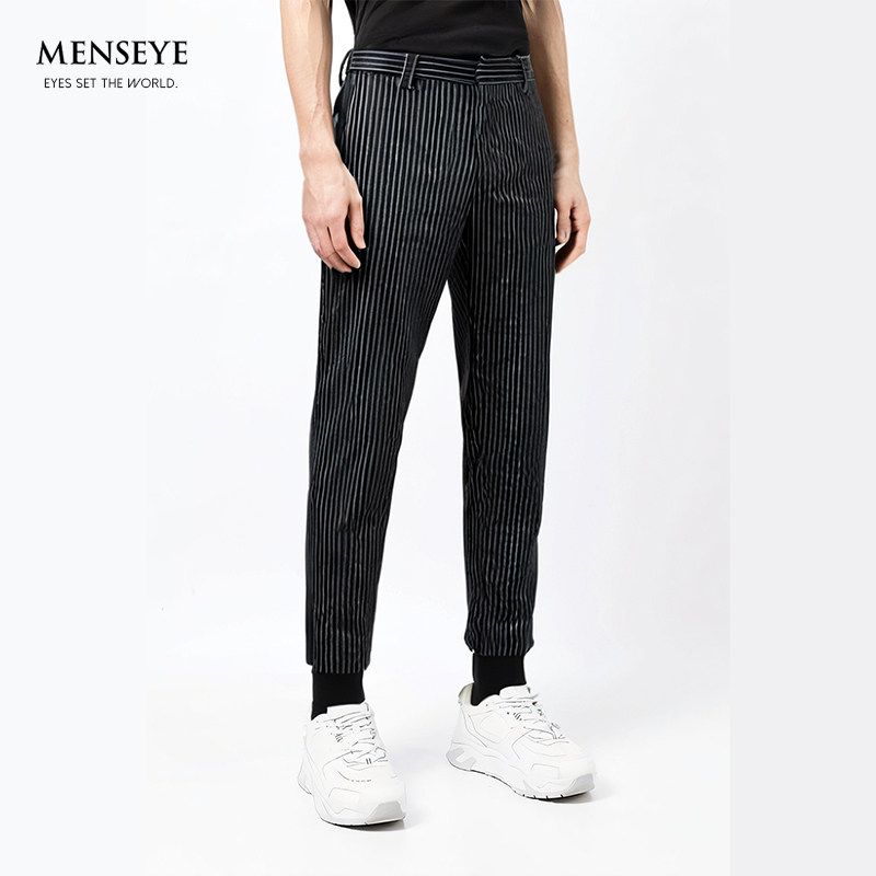 Menseye Menseye Thread Autumn New Cropped Casual Pants